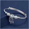 Bangle Nieuwe Trendy Sier Kleur Veer Armband Sieraden Groothandel Vierkant Kruis Hart Eenvoudige Mode Vrouwen Armbanden Verjaardagscadeau Dr Dhg Otweo