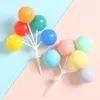 Festive Supplies 5Pcs/set Rainbaow Ball Cake Topper Macaron Pink Blue Decorating For Wedding Birthday Party Decoration