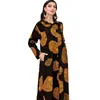 Roupas étnicas Oriente Médio Vestido Muçulmano Mulheres Robes Algodão Linho Impresso Manga Comprida Solta Camisa Casual Abaya