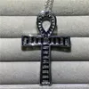 Choucong Ankh Cross Wiselant 925 Srebrny srebrny 5a CZ Kamienne Łańcuch Naszyjnik dla kobiet mężczyzn Party Wedding Jewelry257s