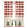 Tenda albero di Natale plaid sfondo voile tende trasparenti soggiorno tulle tenda della finestra camera da letto tende decorazioni per la casa 231024