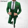 Men's Suits Blazers 20 Colors Tailor-made Khaki Mens Suits For Wedding Slim Fit Luxury Groomsmen Groom Tuxedo Formal Business Blazer Vest Pants 3Pcs Q231025