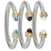 DY Bracelet Designer Classic Jewelry Fashion charm jewelry bracelet New trend women's titanium steel cable 7mm open Bracelet dy jewelry Christmas gift accessories