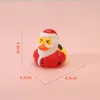 Decoração de carro festa de natal favorber brinquedos de banho de pato de borracha crianças sortidas patos férias de natal brinquedos de chá de bebê bonecos de neve espremer som brinquedo rangido