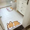 Toalettstol täcker tecknad sömn doge hund anime badrum plysch toalettstol täcke wc säte kudde ram baddörrat set 231025
