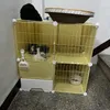 Cat Carriers Home Indoor Cages With Litter Box Toilet Integrated Cabinet House Super Large Free Space Villa Cage Z