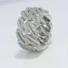 Niestandardowy Nowy wzór Hip Hop Ring Moissanite D VVS1 Pass Diamond Tester Silver925 10K 14K 18K Pierścienie kubańskie