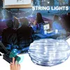 Cordas tira iluminação solar alimentado led luzes do quarto brilhante multi modos flexível luz de humor para festas de festivais de casamento