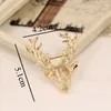 Brooches Cute Fashion Deer Antlers Head Pin Unisex Animal Christmas Xmas Styling Jewelry