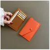 Porte-cartes Ultra-mince Ins Style véritable porte-cartes en cuir mode Mini enveloppe courte femmes portefeuille porte-monnaie