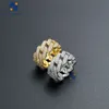 Mode fina smycken isade ut hiphop isiga ringar bling band ring chunky moissanite diamantringar för män