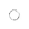 Bagues de cluster Shards of Sparking Ring Clear CZ 925 Sterling-Silver-Rings DIY Fashion Feamle Bijoux européens pour femmes
