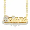 Halsketten mit Anhänger, personalisierte Halskette, individuell vergoldete Namenskette, Teddy-Herz, XOXO-Kette, doppellagig, zweifarbig, mit Herz-Halskette 231024