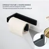 Toilet Paper Holders Stainless Steel Toilet Roll Holder Wall Mount Bathroom Tissue Paper Holder Simple Design Matte Black Finish Tissue Accessories 231025