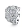 Mens Full Diamond Stones Anel de Noivado Joias de Alta Qualidade Moda Crytal Gems Anéis de Casamento Para Mulheres