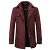 Mens Wool Blends Autumn and winter middle-aged and elderly men's fashionable high-end and atmospheric wool coat long and thick wool coat 231025