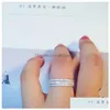 Band Rings Real S925 Sterling Sier Rings for Women Simple Classic Wedding Ring With Stamp Exquisite CZ Female Wholesale SMEEXKE DOP D OTQSI