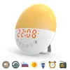 Hot koop nachtlampje wekker analoge zonsopgangklok digitaal display wake-up klok fm-radio kleur dubbel alarm wake-up light