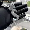 Halsketten mit Bling-Kubikzirkonia-Gepflastert, selbstgemacht, tropfender S-Brief, kronenförmiger Anhänger, Halskette für Männer, Iced Out-Charms, Hip-Hop-Schmuck, vghdf 231025