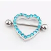 Färger Nice Stone Heart Style Nipple Ring Piercing Smycken 20 st Pink Color Stone Drop Piercing Body Jewelry Frakt 2223#