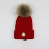 Womens Designer Winter Pompoms Beanie Knitted Woolen Hat Women Chunky Knit Thick Warm Faux Fur Pom Beanies Hats Female Bonnet Pompon Beanie Skull Caps 9colors