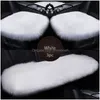 Siège de voiture en fourrure rose, 3 pièces, coussin en Faux sièges en Fiber, tapis chaud d'hiver en peluche longue pour Kia, livraison directe