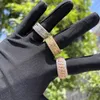 Band Rings Bubble Letter Gold Color Ring for Men Iced Out Real Copper Spinning in the Middle Hip Hop Jewelry Trend Charms Korea 231025