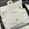 Women Large Hand Flap Baguette Shoulder Bag Caviar Leather Quilted Luxury Coin Purse Multi Pocket Card Holder Gold And Silver Hardware Designer Wallet Cross Body 25C