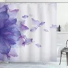 Tende da doccia Tenda da doccia con fiori Immagine astratta moderna e futuristica con acqua come opere d'arte colorate Tende da bagno in poliestere Decorazione per vasca da bagno 231025