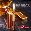 Lighters Ultra-thin New Derry Pocket Portable Inflatable Lighter Grinding Wheel Side Hit Men's Father High-end Gift