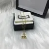 Ladies Bee Letter Diamond Pendant Necklace with Box Party Festival Fashion Gift Jewelry Charm Exquisite Trendy Bling Chain220i