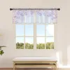 Curtain Purple Flowers Border Plants Spring Small Window Tulle Sheer Short Bedroom Living Room Home Decor Voile Drapes