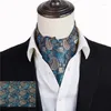 Noeuds papillon Ikepeibao Mens Luxe Noir Paisley Floral Cravat Soie Ascot Foulard Cravate