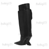 Bottes 2023 européennes et américaines nouvelles femmes boucle de ceinture genou longueur bottes pour femmes mode pointu en forme de talon haut bottes de grande taille T231025