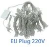 Juldekorationer 110V US Pluggardinljus LED ICICLE String Light Connectable År 2024 Garland 3x1/3x2/3x3/6x3m Juldekorationer 2024 231025