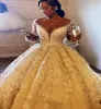 2023 out árabe aso ebi plus size vestido de baile luxuoso vestido de casamento renda frisada tule vestidos de noiva zj266