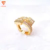 Lifeng Jewelry S925 Anello in argento Baguette Vvs con Moissanite Anello con diamanti incrociati ghiacciato Anello da uomo Hip Hop personalizzato