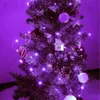 Decoração de festa Decorações de Natal 30/50/100 LED lâmpada de corda de fio de cobre alimentada por bateria Halloween fada roxa decoração de festa de casamento interior 231025