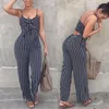 Nya mode sexiga damer kvinnliga klubbkläder playsuit bodysuit fest jumpsuit romper chiffon ärmlösa långa byxor US1235G