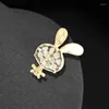 Brooches Cute Little Opal Brooch For Women Crystal Rhinestone Metal Badge Jewelry Suit Lapel Pin Bag Hat Sweater Coat Accessories