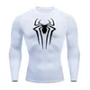 Homens Camisetas Proteção Solar Esportes Segunda Pele Correndo Camiseta Fitness Rashgarda MMA Mangas Compridas Camisa de Compressão Roupas de Treino 231025