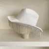 Bérets européens et américains perlés blanc Jazz chapeau femme Performance scène britannique Western Cowboy défilé de mode haut