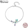 Charme Pulseiras Bamoer 925 Sterling Silver Original Design Pulseira para Mulheres Kingfisher Pulseira Jóias de Prata para Festa BSB126 Q231025