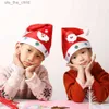 Bonnet/Casquettes de crâne Chapeau de Noël avec lumière LED Casquette de Père Noël pour enfants Enfants Adulte Cadeau pour le Nouvel An 2024 Décorations de Noël 2023L231025