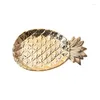 Decorative Figurines Nordic Golden Ceramic Jewelry Plate Creative Pineapple Disk Leaf Storage Tray Desktop Decoration Ornaments Dessert