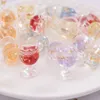 Charms 10st Transparent Fruit Pentagram Mönster Vin Glasharts kopp hänge för smycken som gör fynd Diy -tillbehör