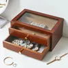Мешочки для ювелирных изделий Коробка для хранения Многослойная твердая древесина с несколькими ящиками для дома