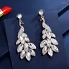 Dangle Earrings Rhinestone Peacock Statement For Women Boho Feather Jewelry Bohemian Bird Drop Pierced Animal