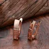 Dangle Earrings Gulkina Vintage Luxury Women's 585 Rose Gold Color Natural Zircon Smooth Hollow National Wedding Jewelry