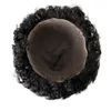 Mongolskie Dziewicze Human Hair Fragment 15 mm Wave 1b Czarna męska peruka 8x10 Toupee Pełna koronkowa jednostka dla czarnego mężczyzny